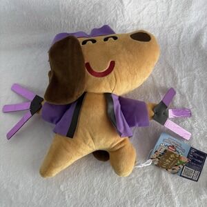 Irasutoya Takashi Mifune Cheering Bown Dog Plush Doll Stuffed Toy 8" FURYU Japan